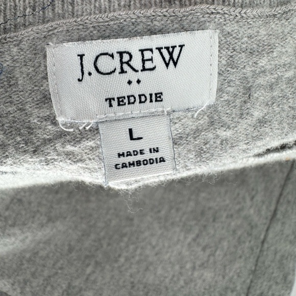 J. Crew Cotton-Merino wool blend Teddie sweater - Picture 7 of 9
